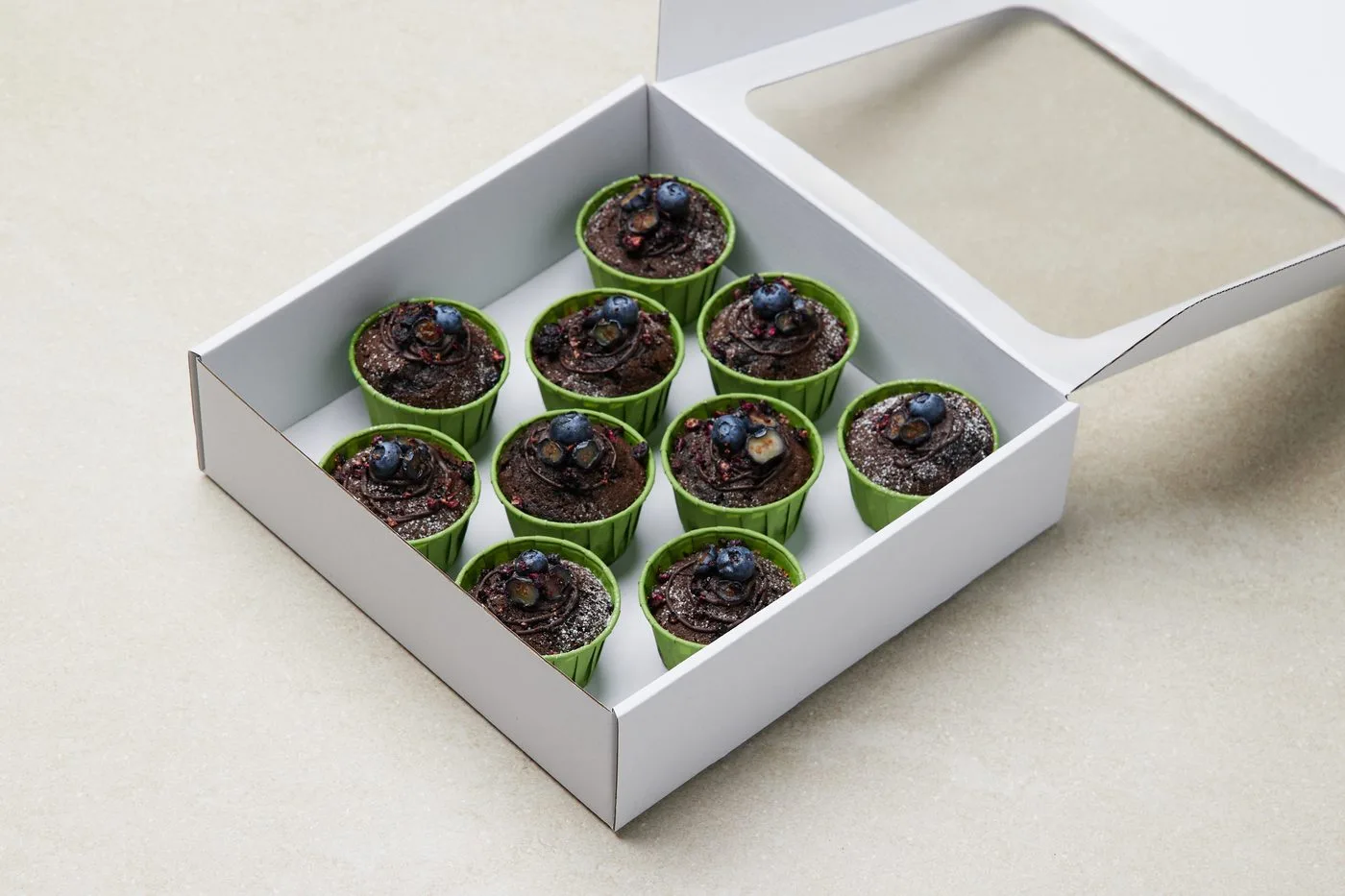 Box čokoláda-čučoriedka muffin