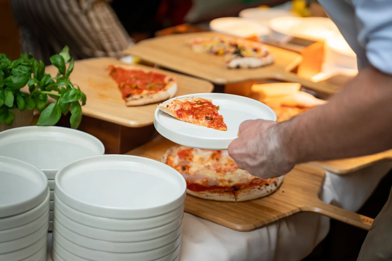 Pizza and Risotto food station, Italian cuisine cooked live