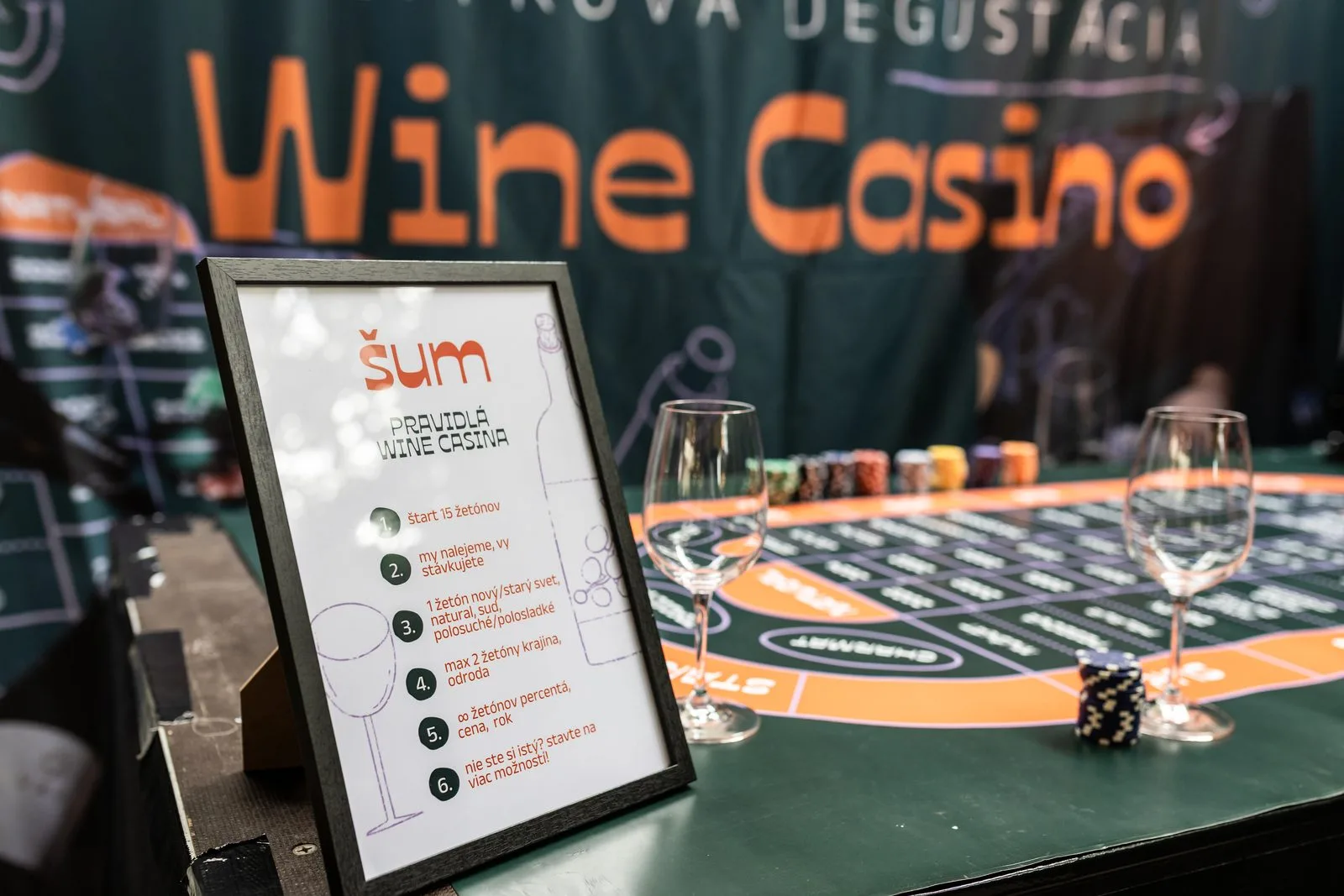 Stand with the Wine Casino rules at the gaming table